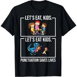 NEW Funny grammar unisex tee shirt 3X 3XL black cotton
